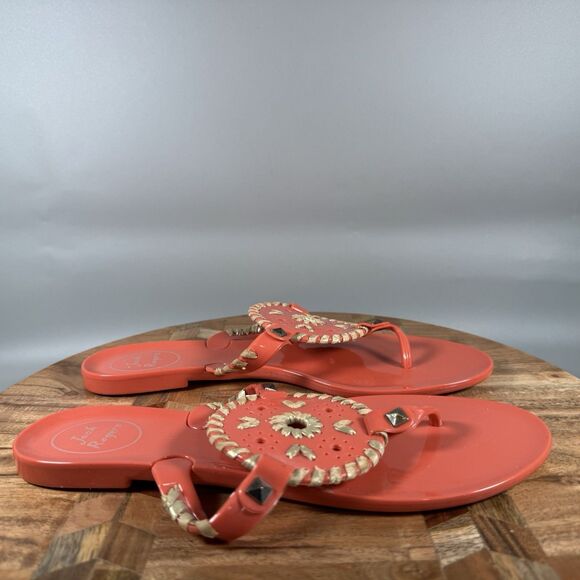 Jack Rogers Georgica Jelly Flip Flop Thong Sandals Womens Sz 7 Pink - Picture 1 of 6